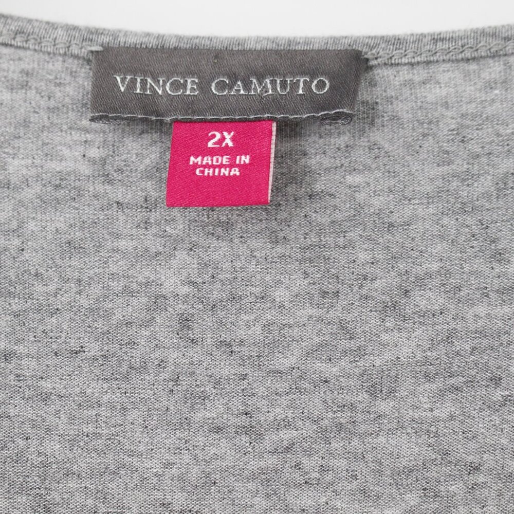 Vince camuto sweater Women's 2x embellished jewel long sleeve gray stretch rayon - Picture 4 of 11